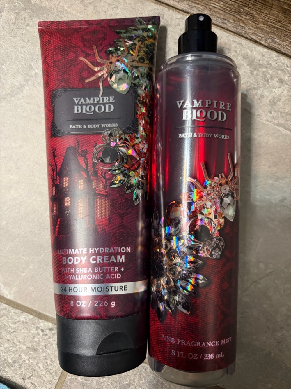 Bath & Body Works Vampire Blood Body Cream & Fragrance Mist - Red, Black
